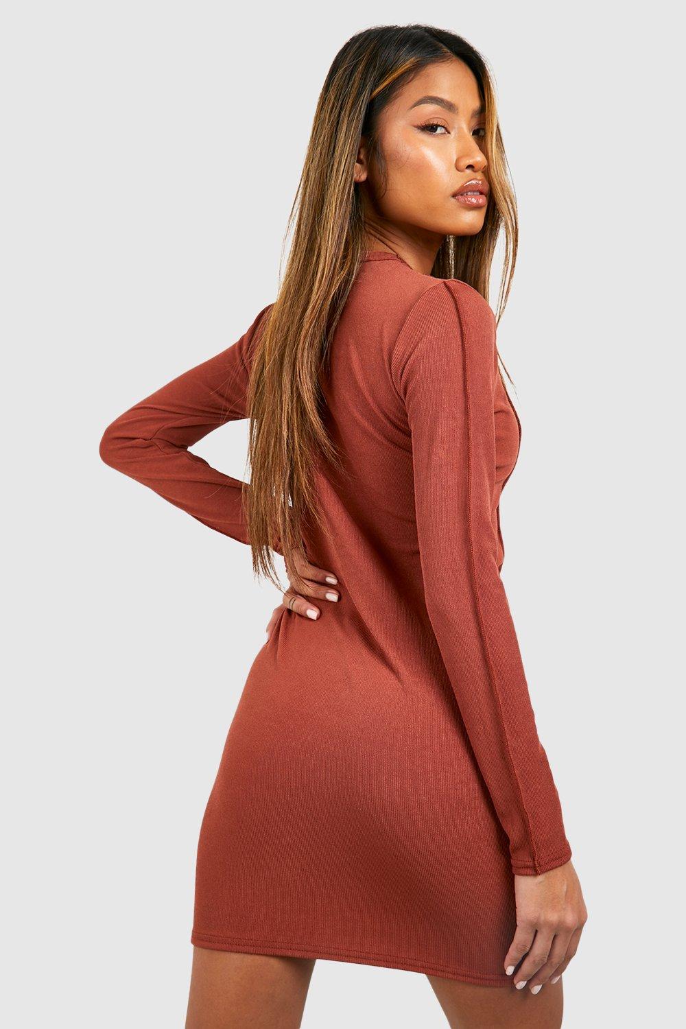 Rust bodycon clearance dress