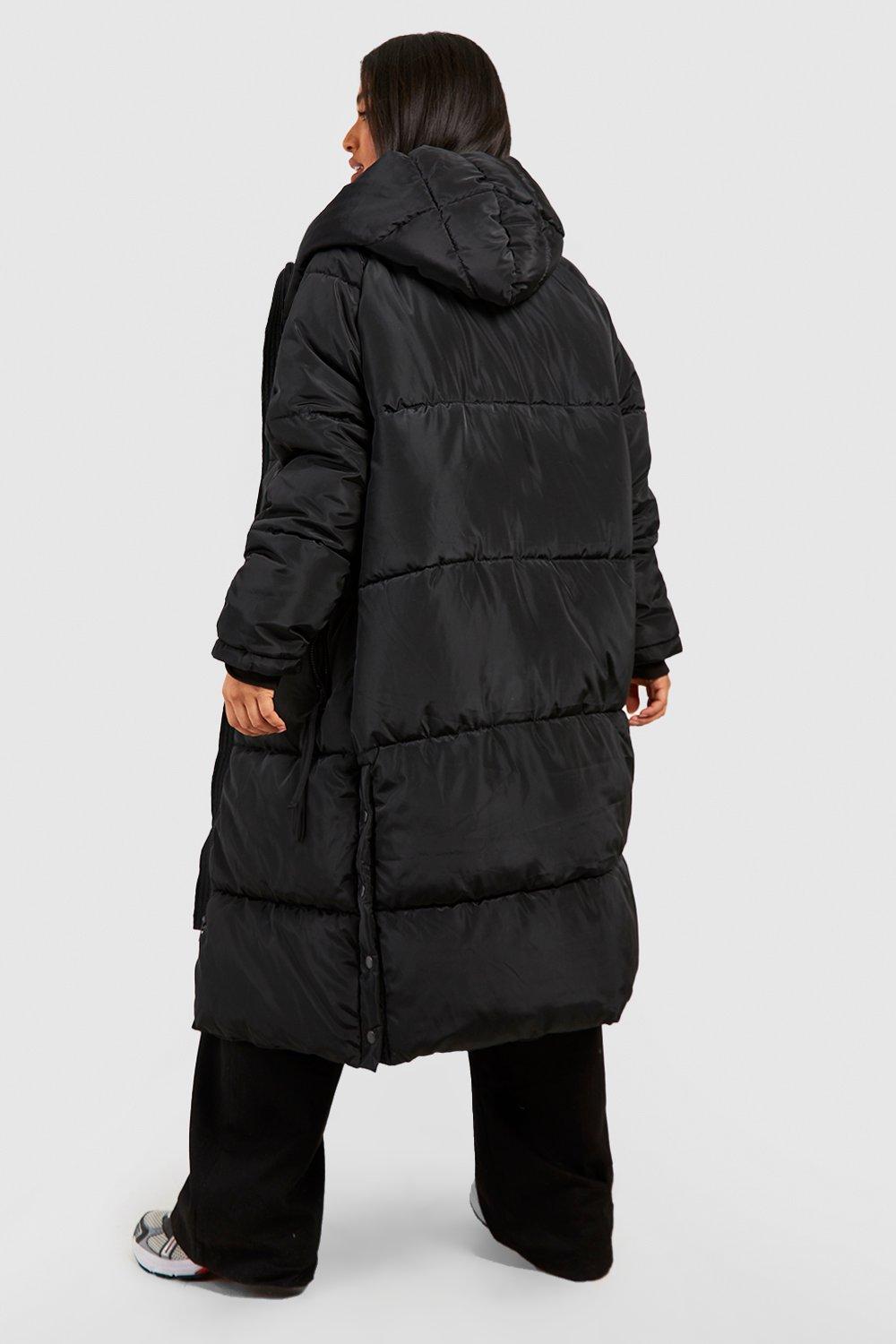 Longline Hooded Padded Puffer Jacket