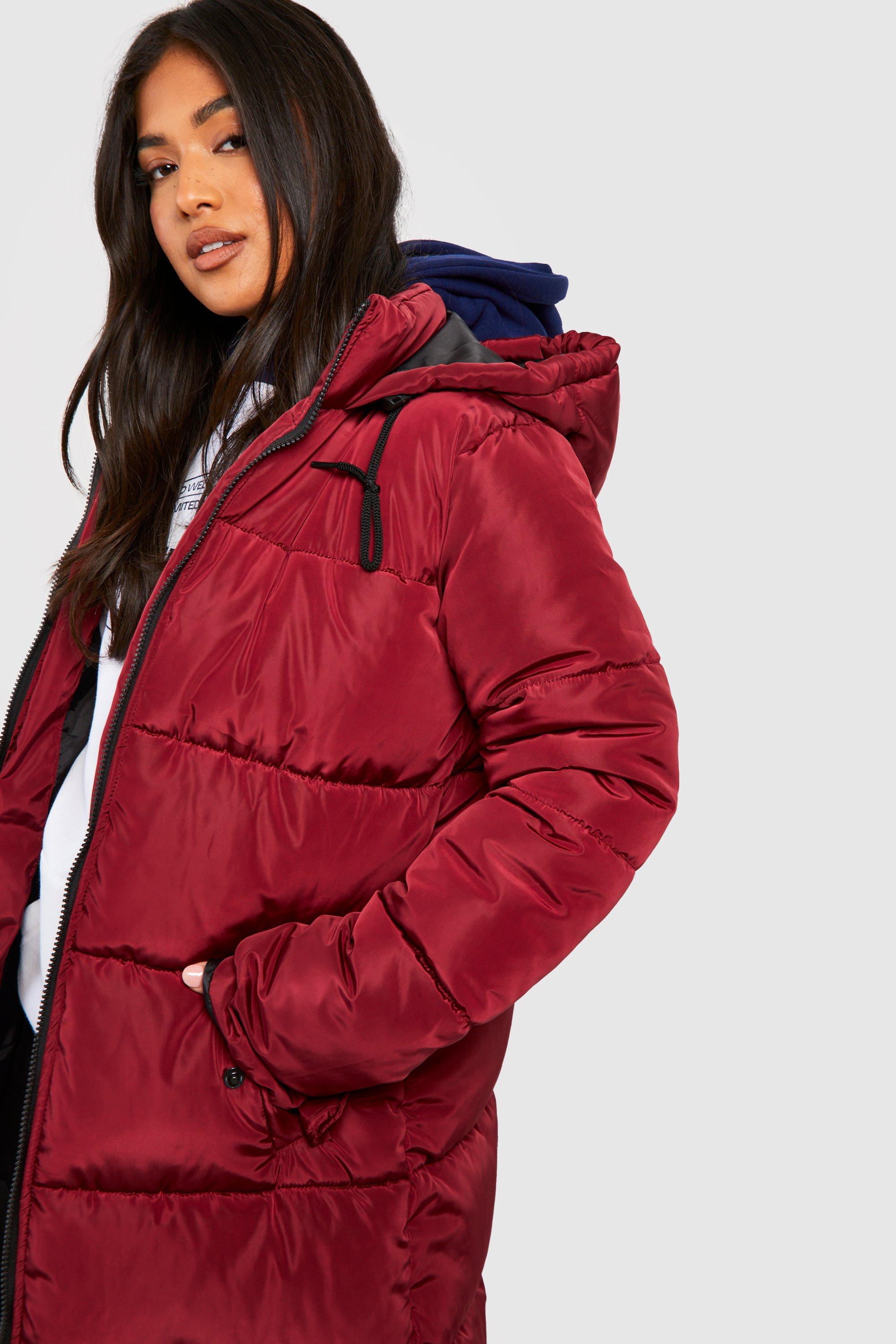 Wine red shop puffer jacket