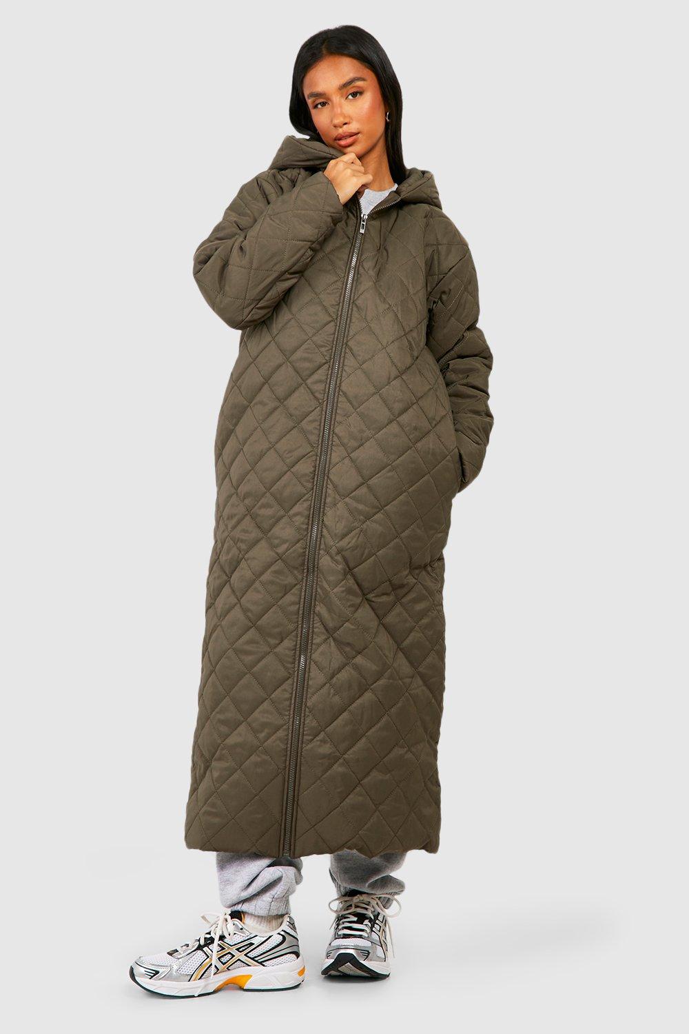 Hooded maxi cheap puffer coat