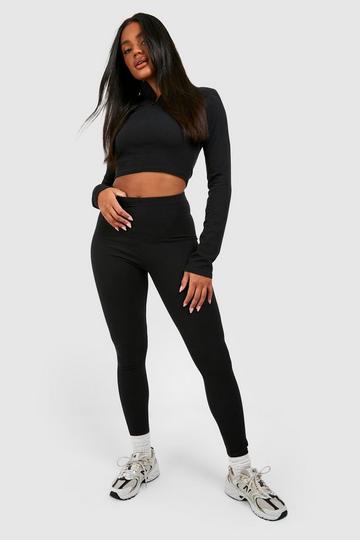 Ribbed High Waisted Legging black