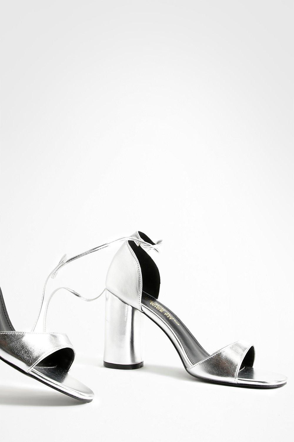 Boohoo fashion silver block heels