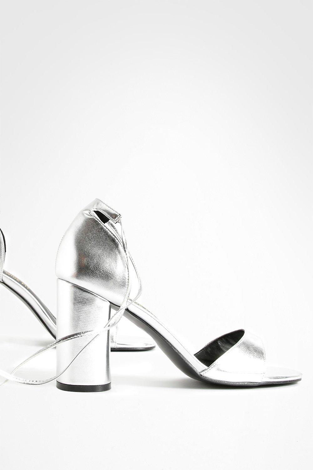 Silver heels boohoo deals