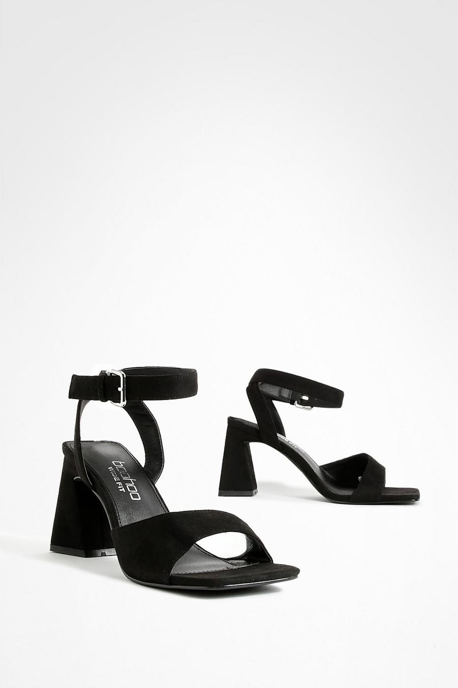 Chaussures à talon carré - Pointure large, Black image number 1