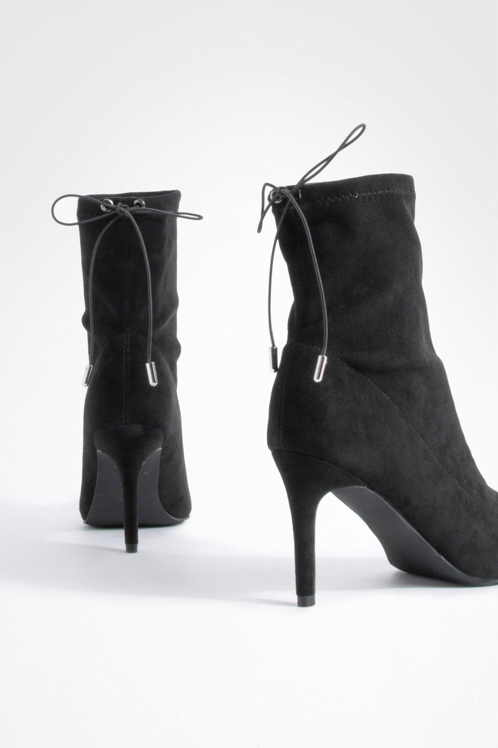 Womens wide fit black hot sale boots