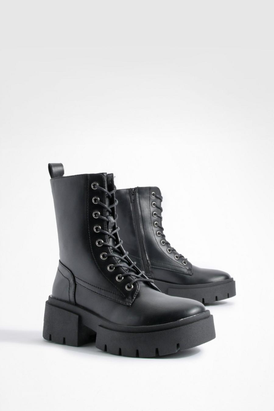 Chaussures de randonnée à lacets et semelle épaisse, Black image number 1