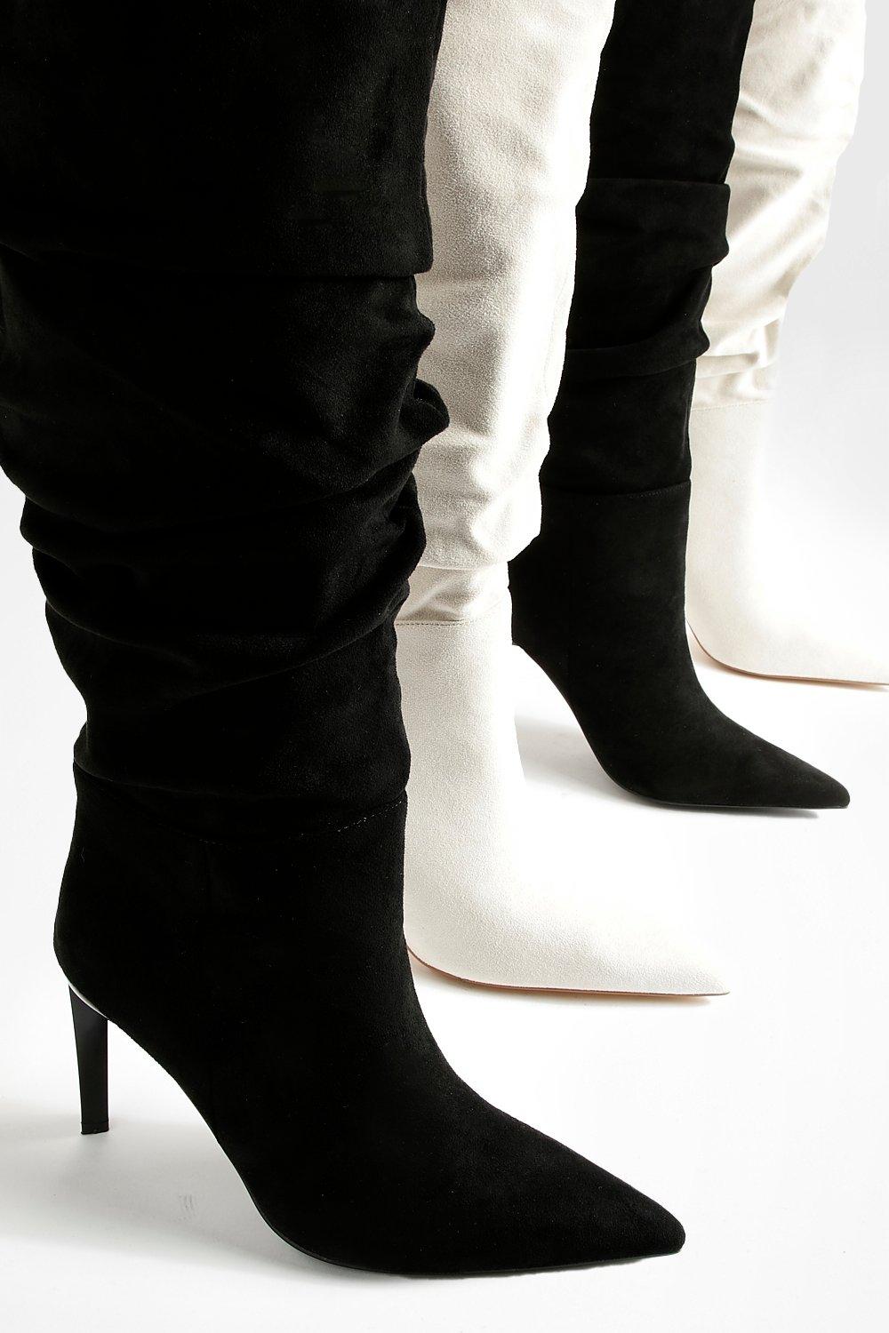 Black ruched boots outlet uk