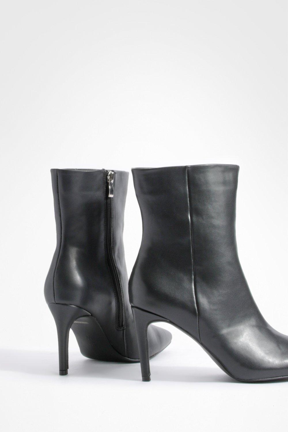 Wide Fit Square Toe Stiletto Ankle Boots | boohoo CA