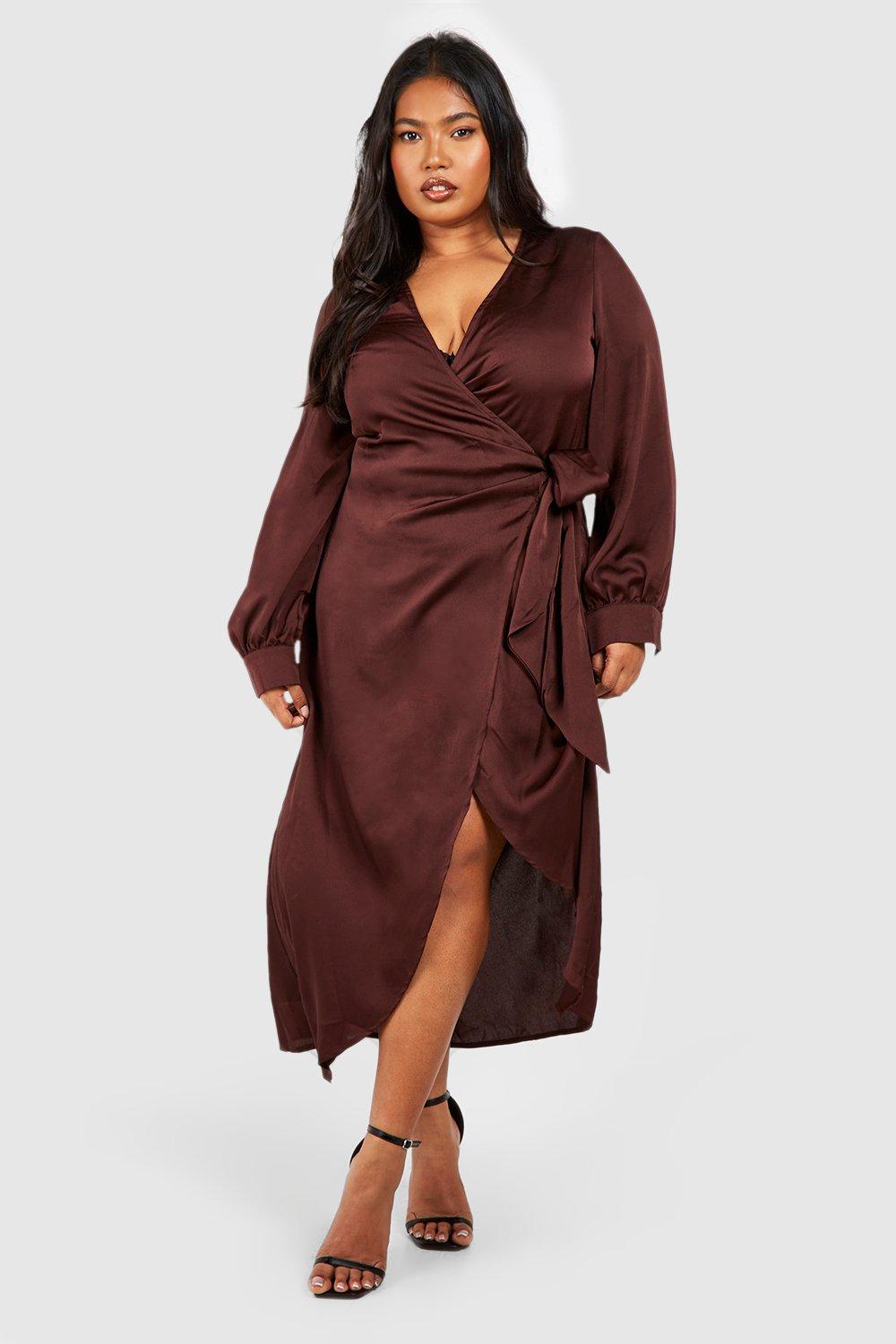 Blouson Sleeve Wrap Dress