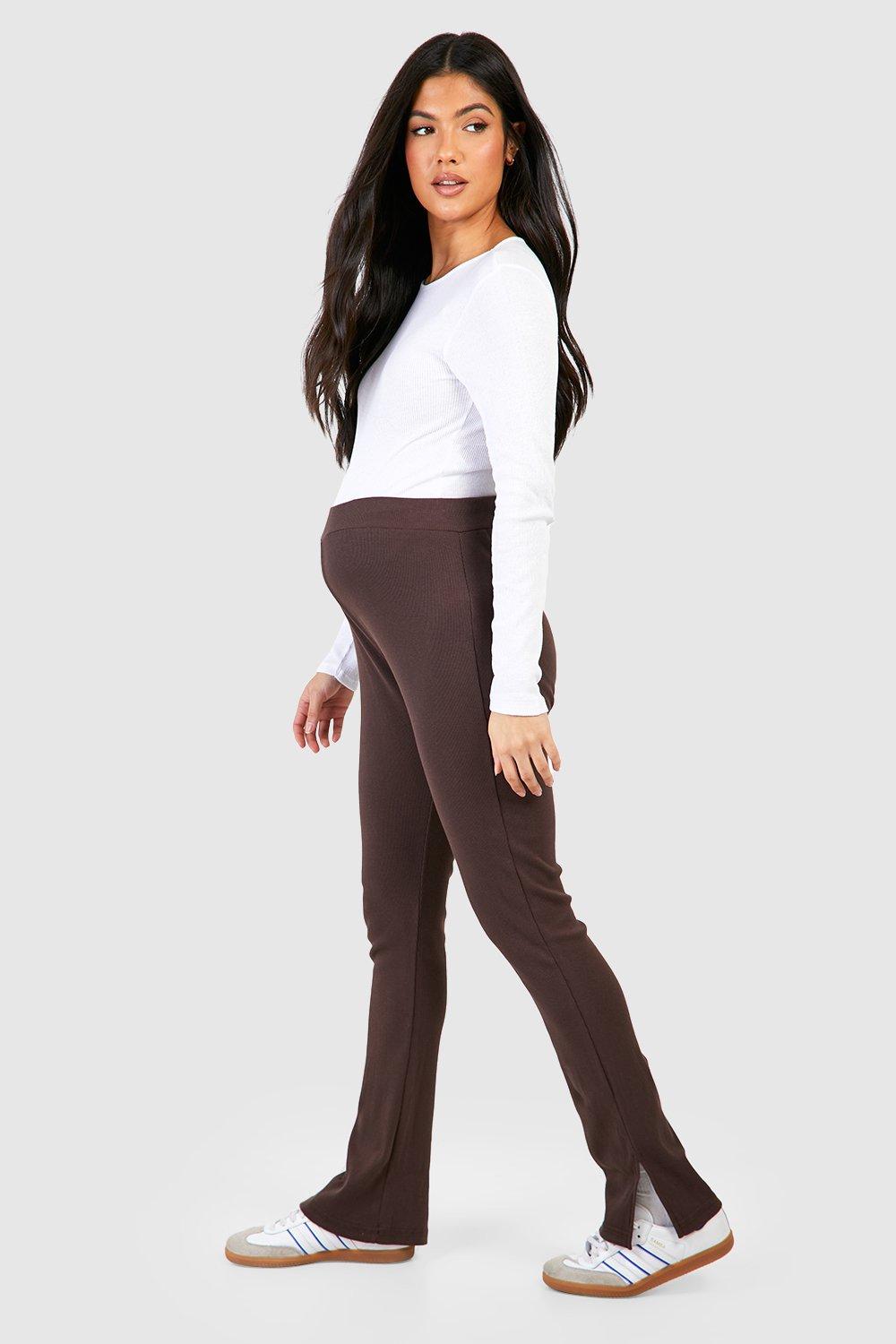 Maternity Rib Split Hem Leggings