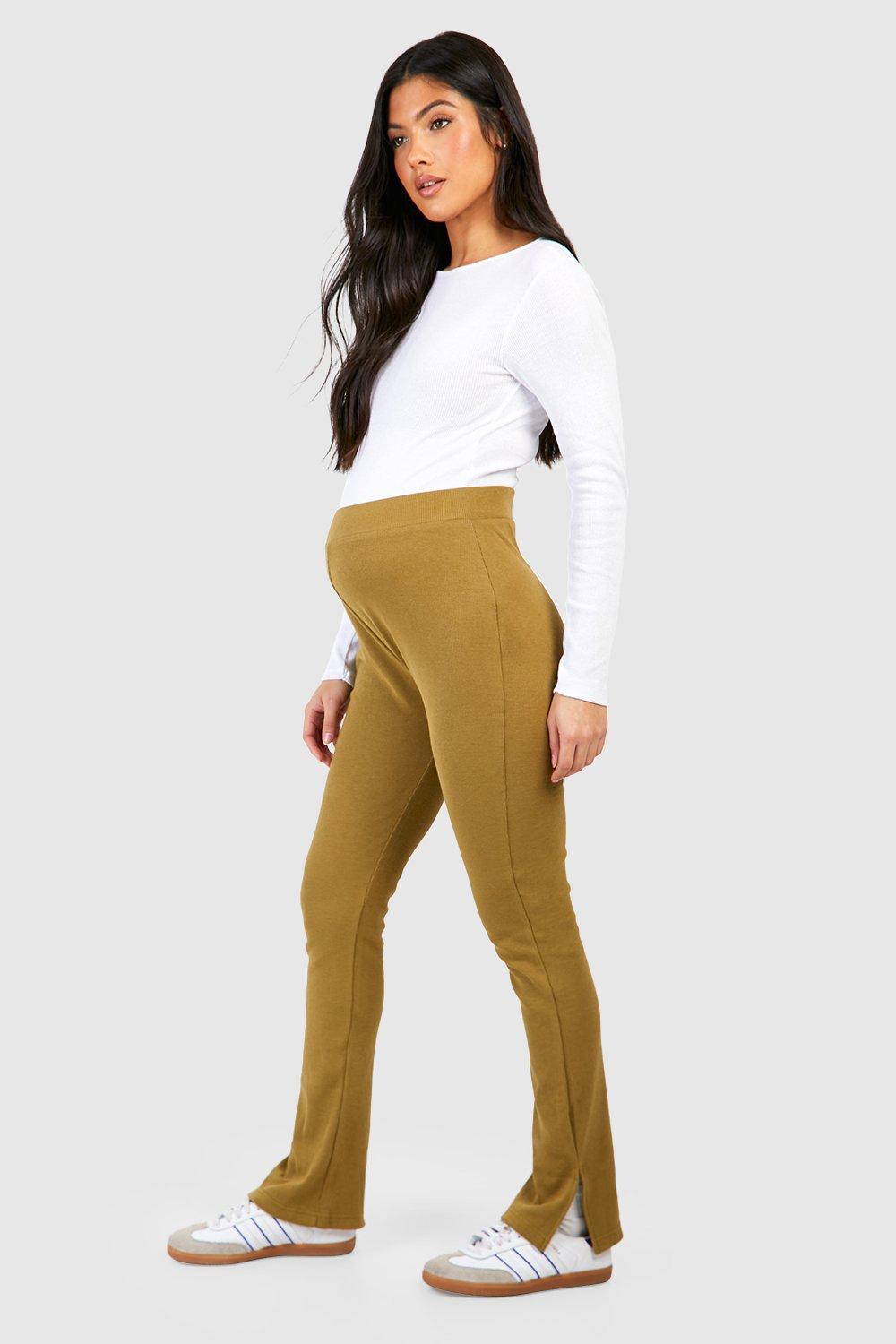 Maternity Rib Split Hem Leggings