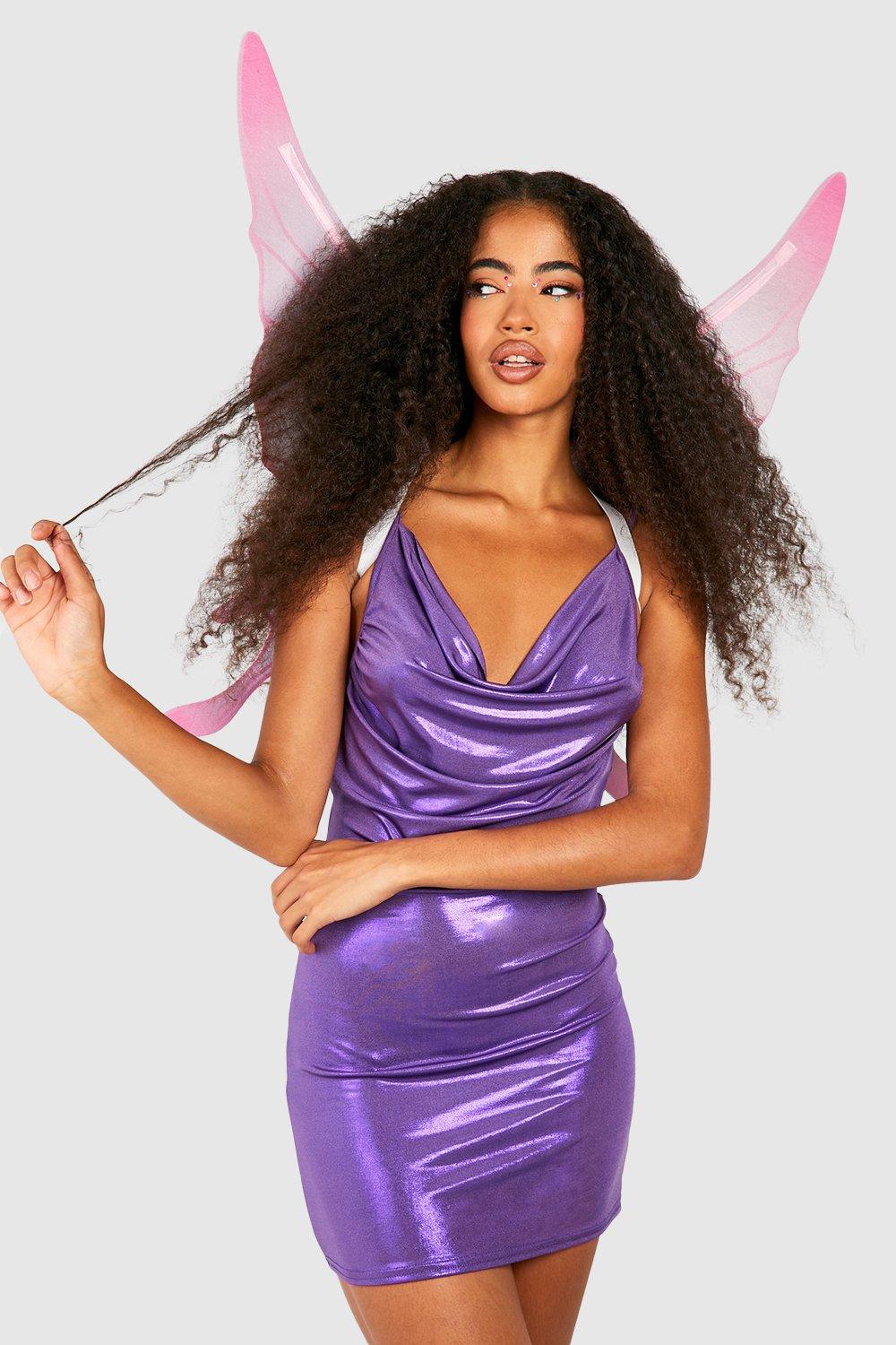 Lilac cowl cheap neck dress