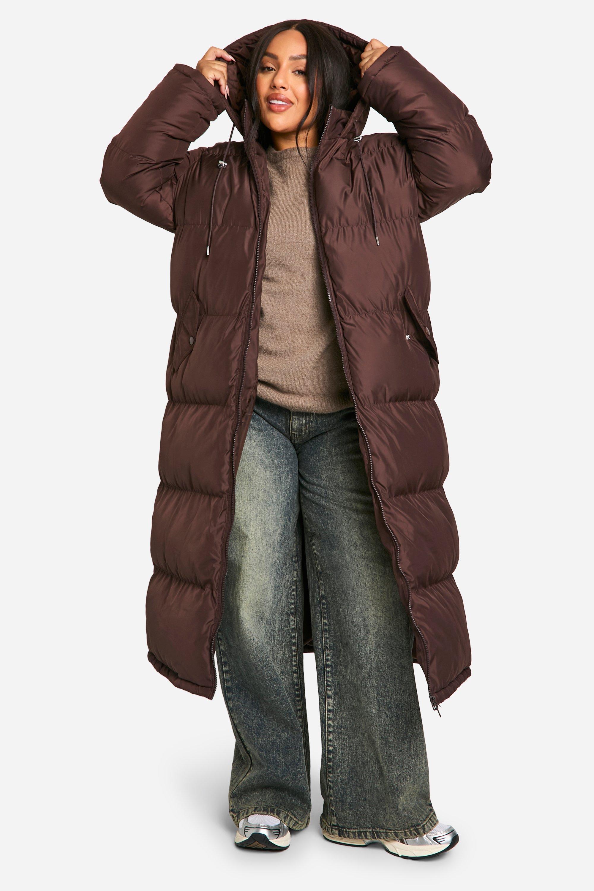 Long puffer coat discount boohoo