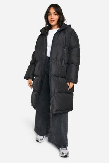 Plus Hooded Puffer Coat black