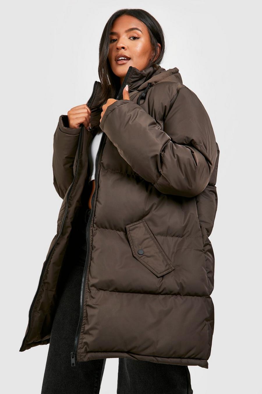 Chocolate Plus Hooded Puffer Coat  image number 1