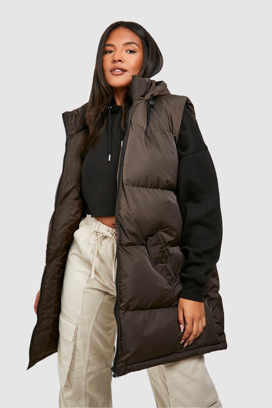 Chocolate Plus Hooded Gilet Puffer Coat image number 1