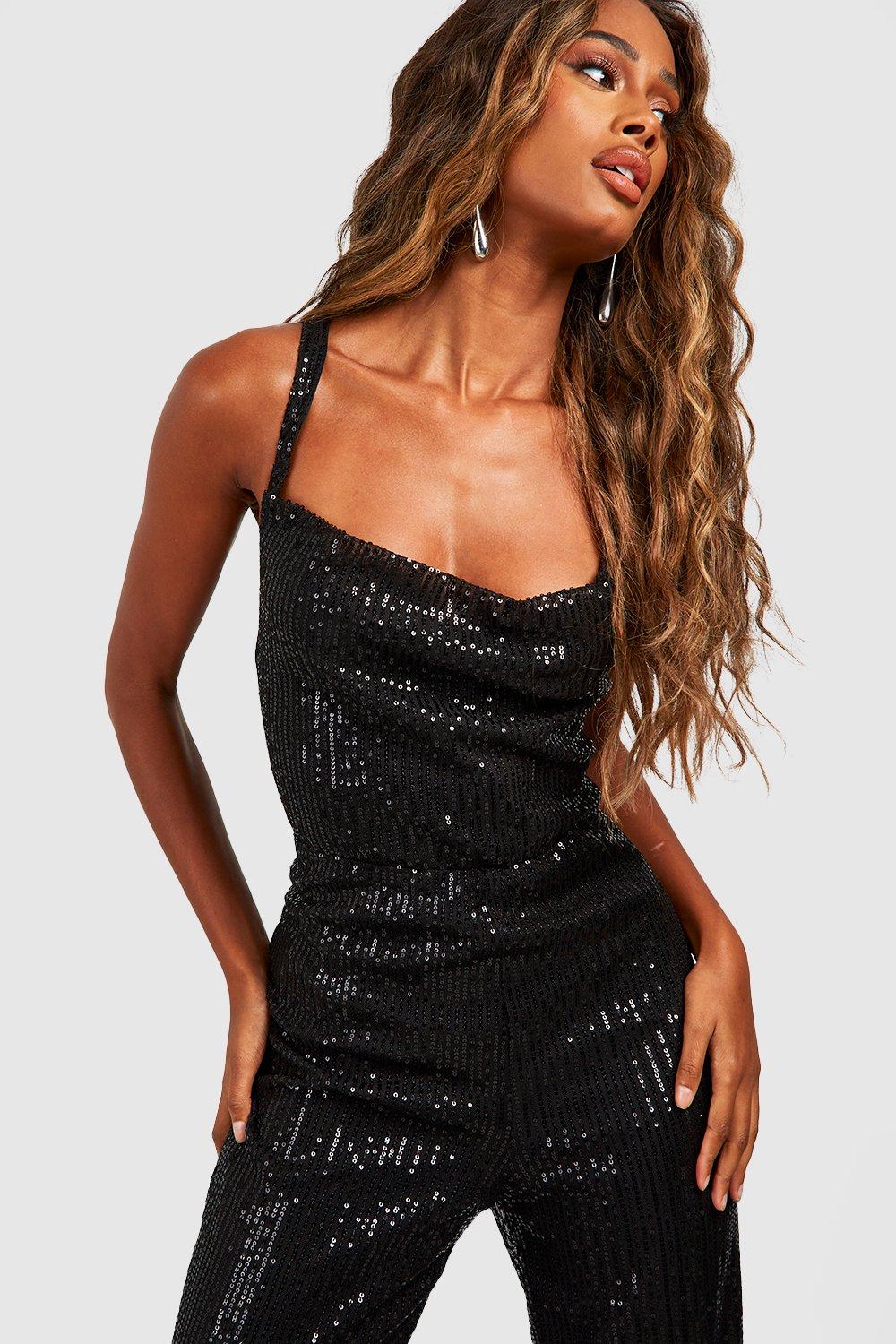 Boohoo sequin jumpsuit hotsell