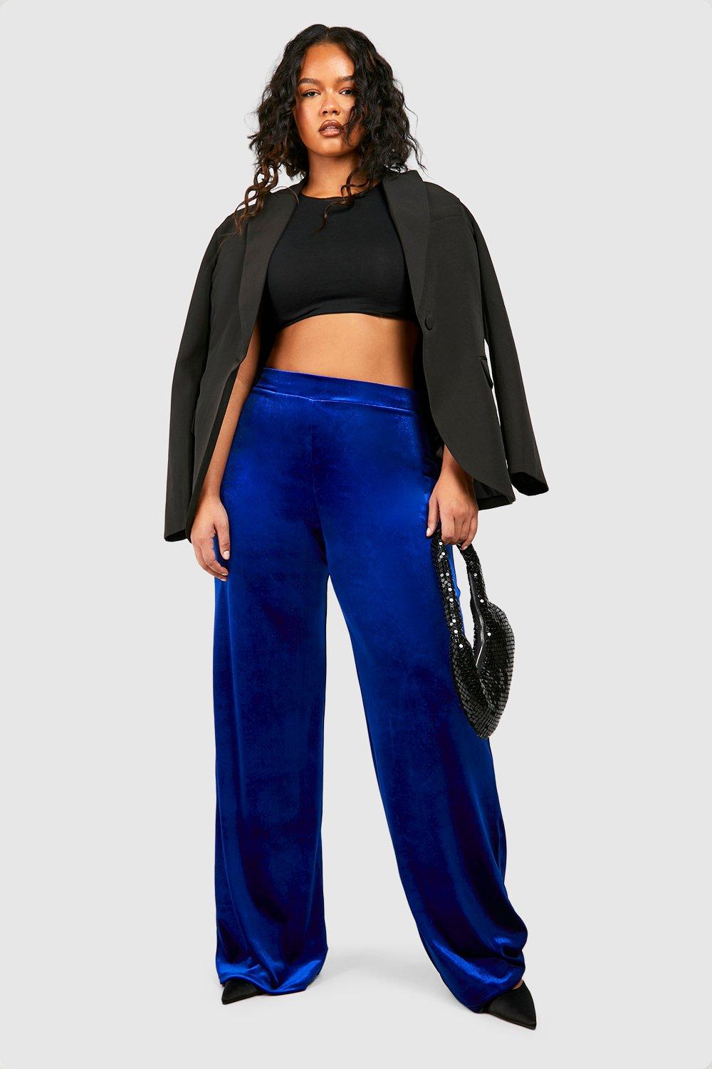 Plus Size Velvet Wide Leg Trouser Co-ord