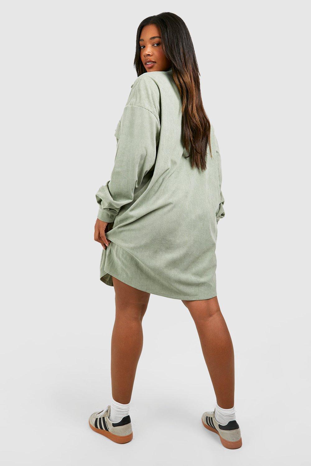 Grande taille Robe chemise oversize en velours c tel boohoo