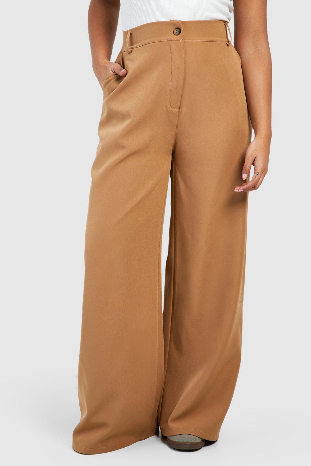 Wide leg outlet camel trousers