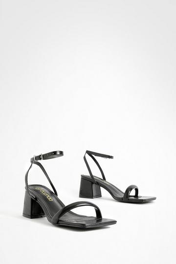 Square Toe Block Heel Two Part Heels black