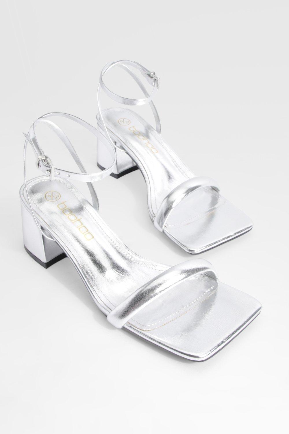 Boohoo silver sale heels