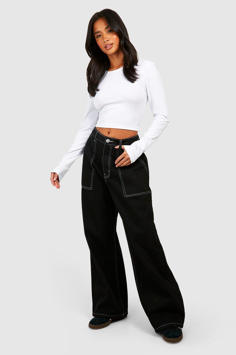Jeans con cuciture a contrasto clearance
