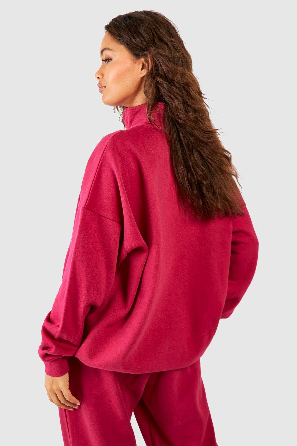 Wardrobe Essentials Embroidered Half Zip Sweatshirt boohoo