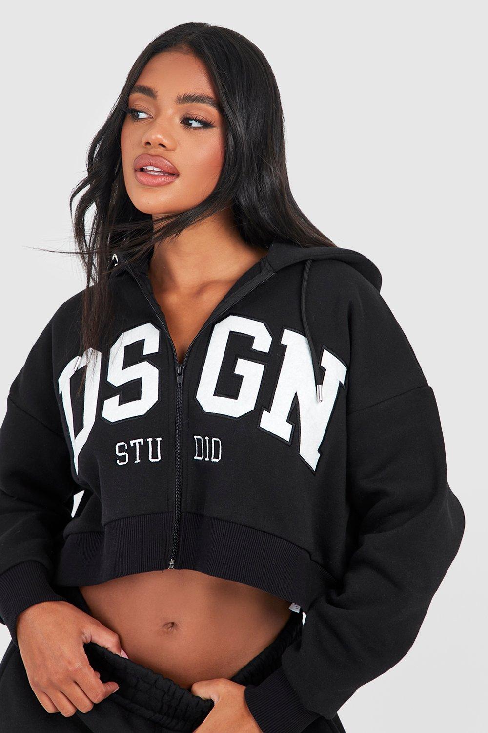 Dsgn Studio Applique Zip Through Hooded Tracksuit | boohoo