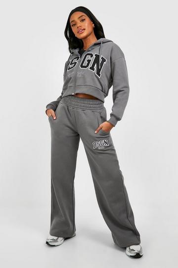 Dsgn Studio Applique Zip Through Hooded Tracksuit charcoal