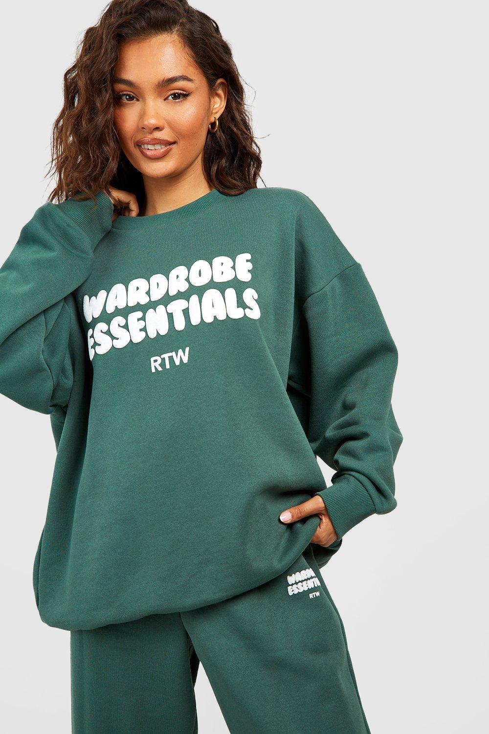 Wardrobe Essentials Slogan Sweatshirt Tracksuit