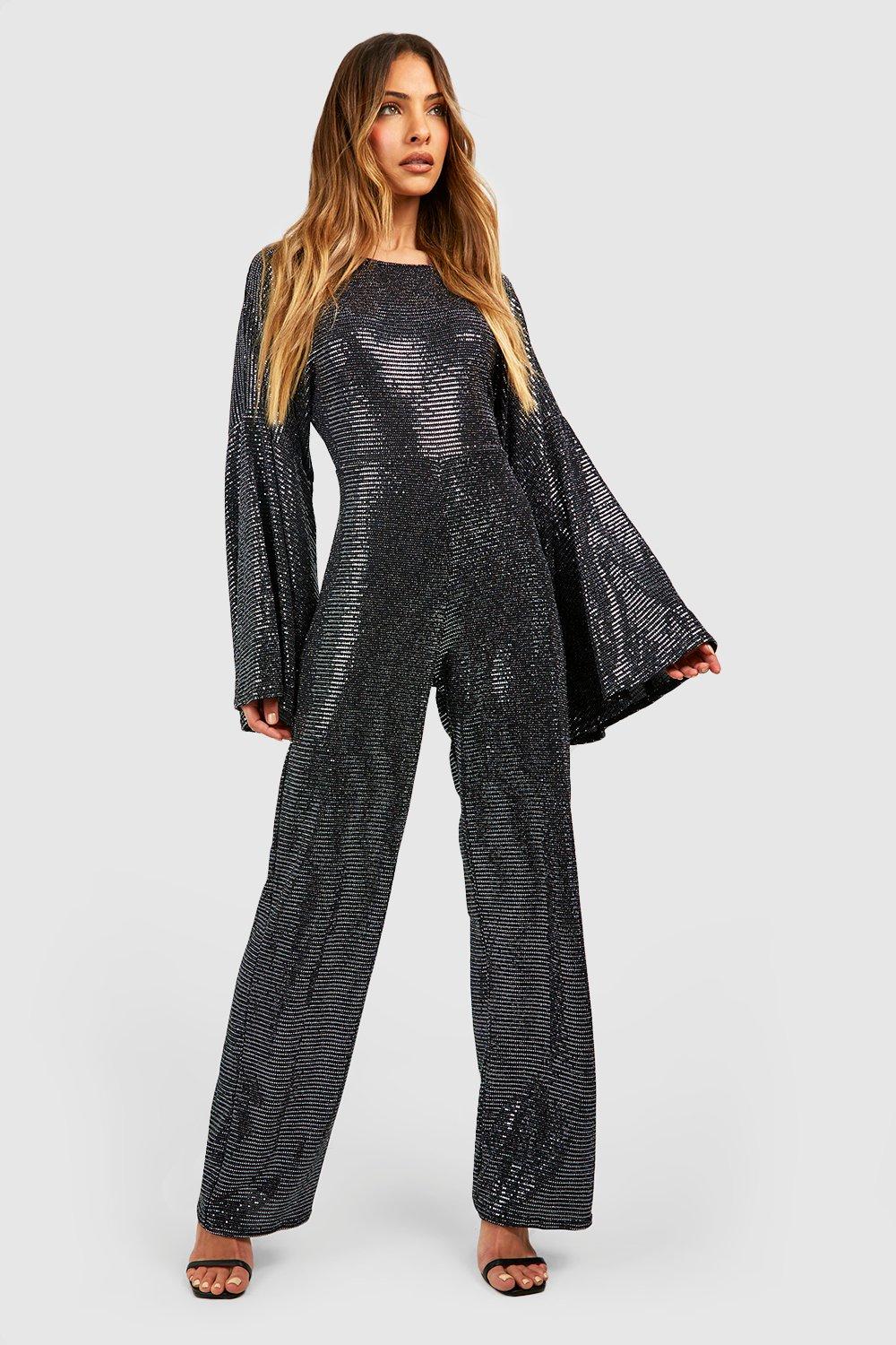 Sequin jumpsuit boohoo clearance
