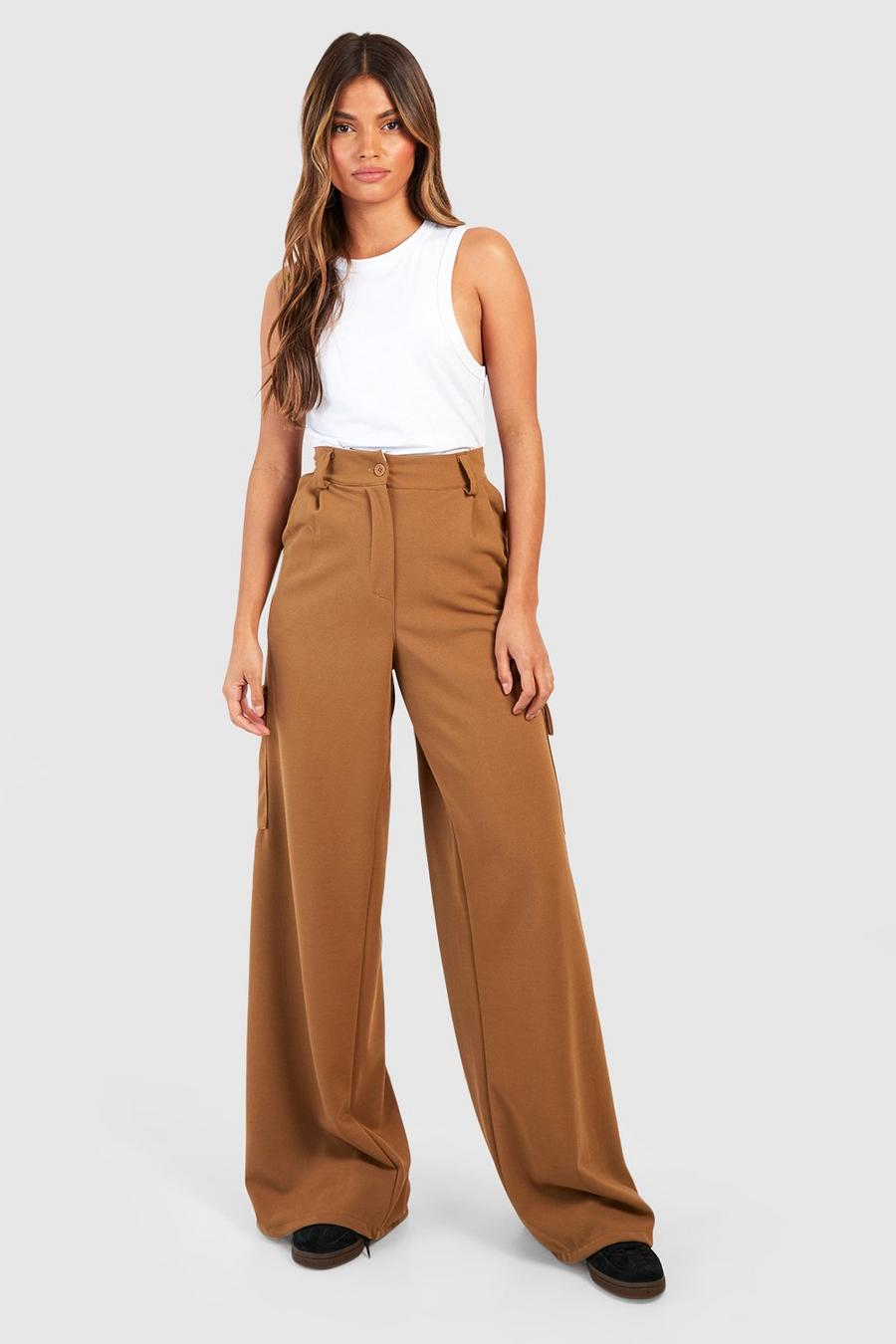 Camel Slouch Fit Cargo Trousers image number 1
