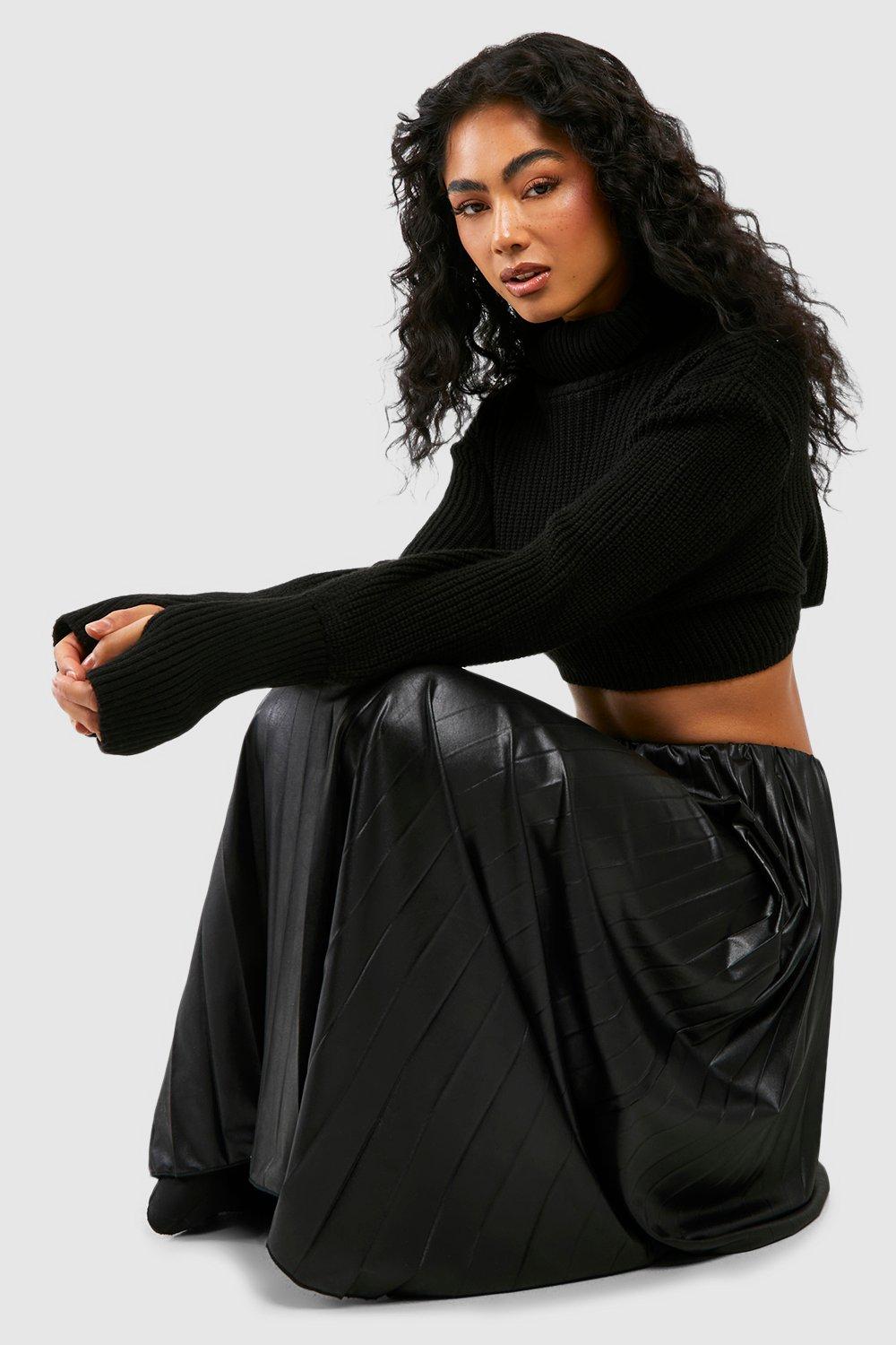 Pleated maxi skirt clearance boohoo