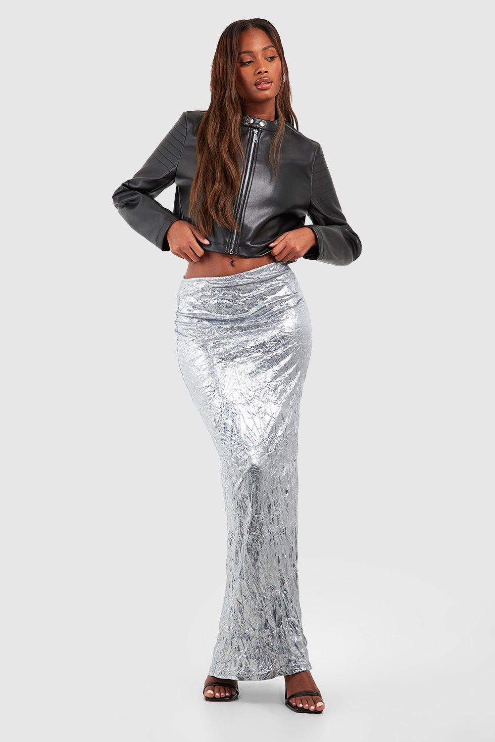 Silver maxi 2025 skirt uk