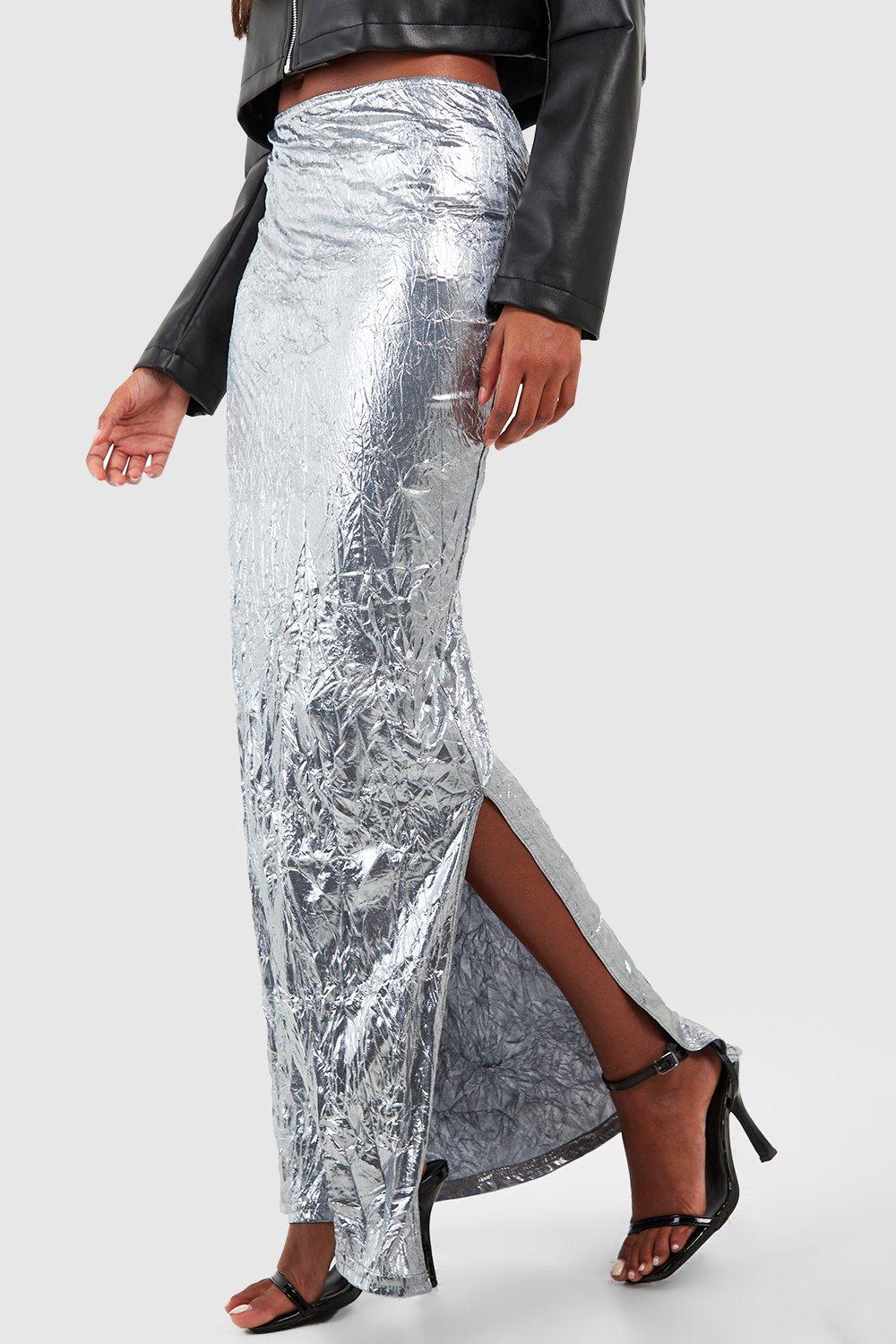 Womens crinkle clearance maxi skirts