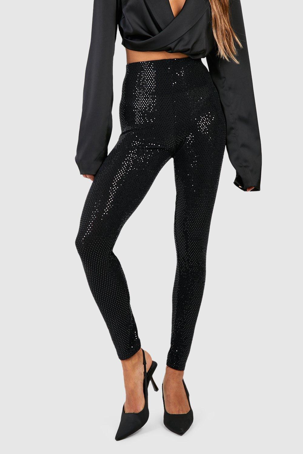 Black cheap sequin legging