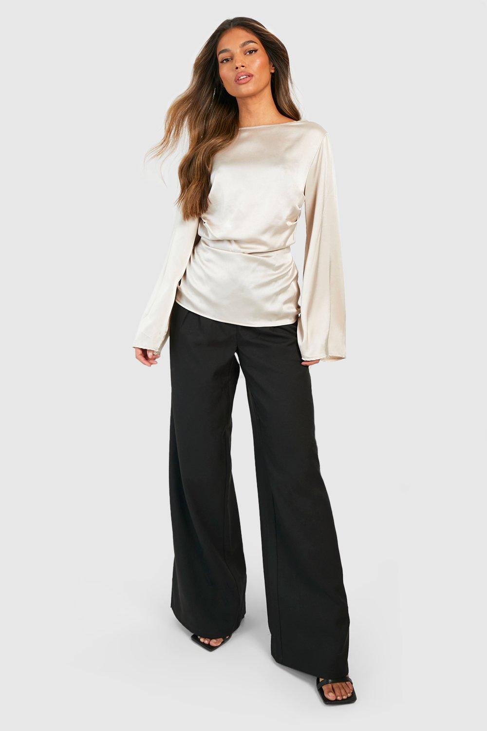 Ruched neck blouse clearance