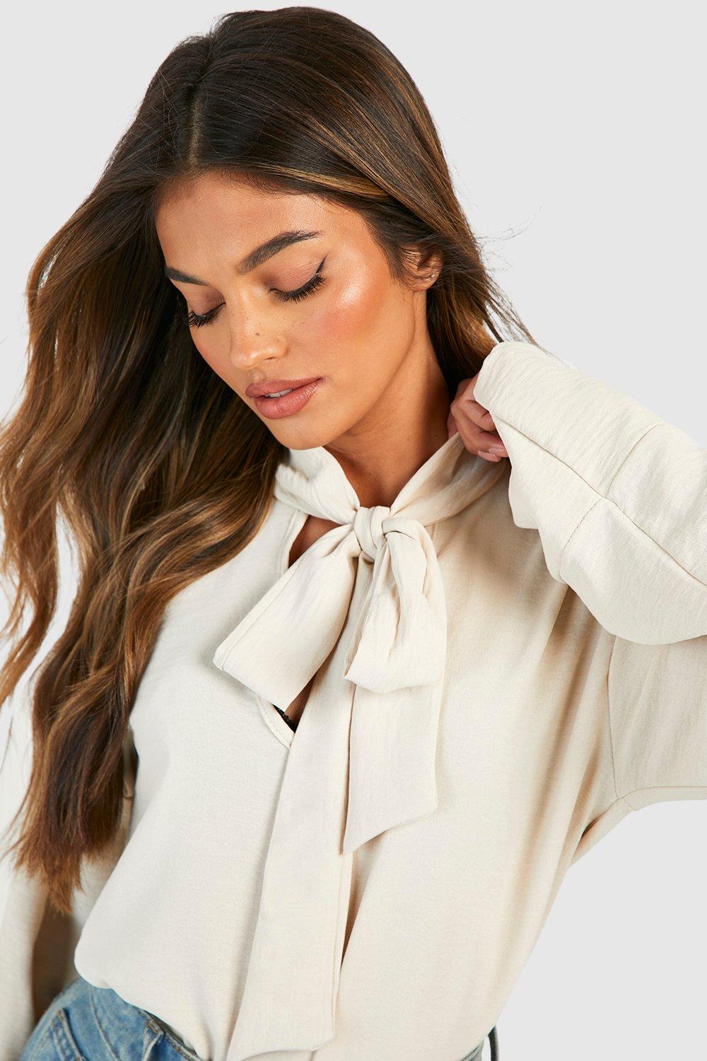 Tie neck blouse store uk