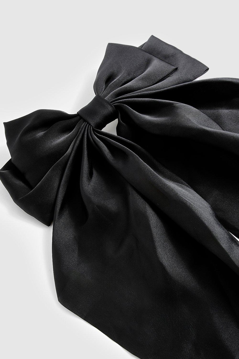 SATIN BOW HAIR CLIP BLACK SATIN BOW HAIR CLIP BLACK