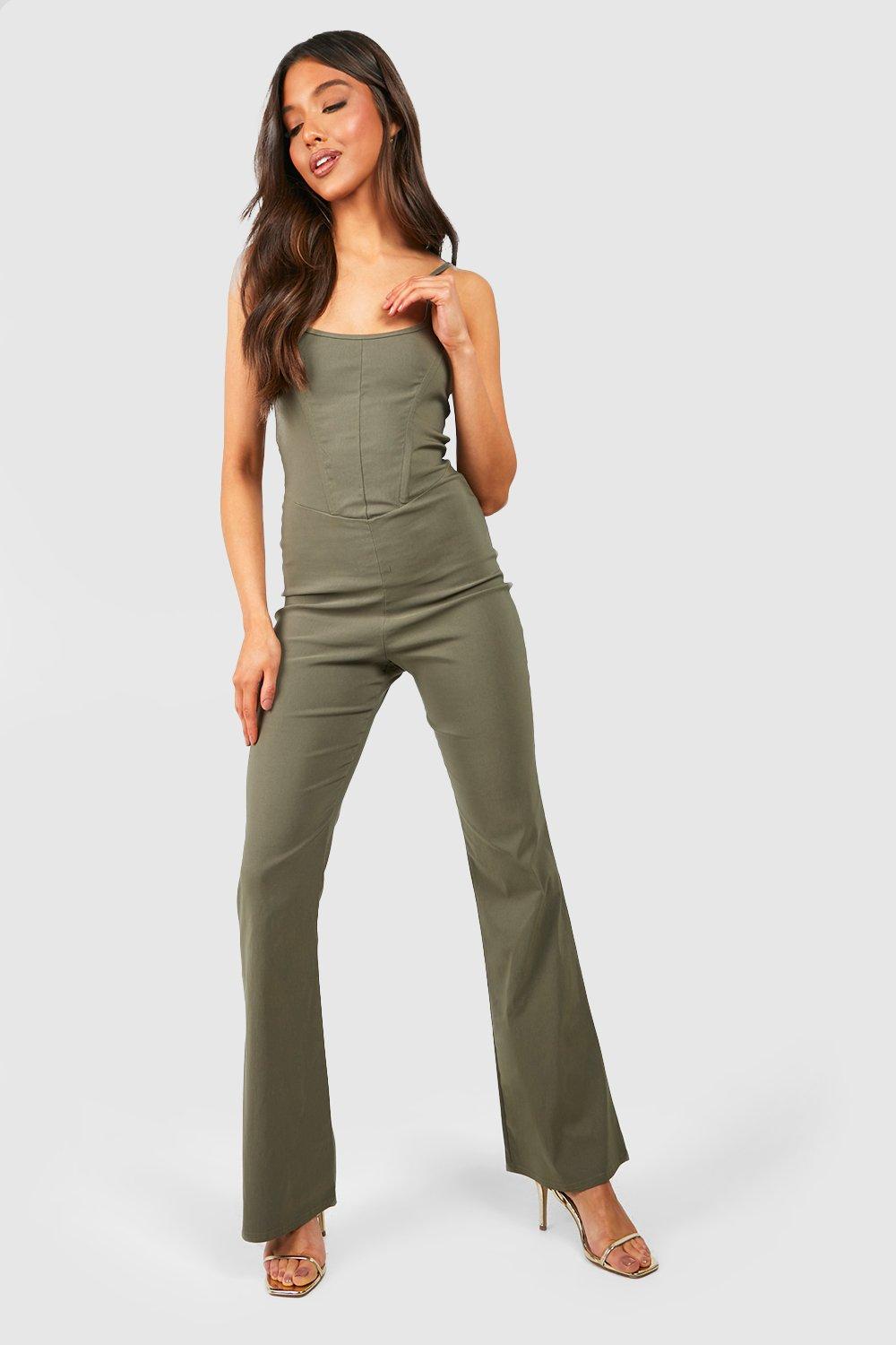 Boohoo green jumpsuit online