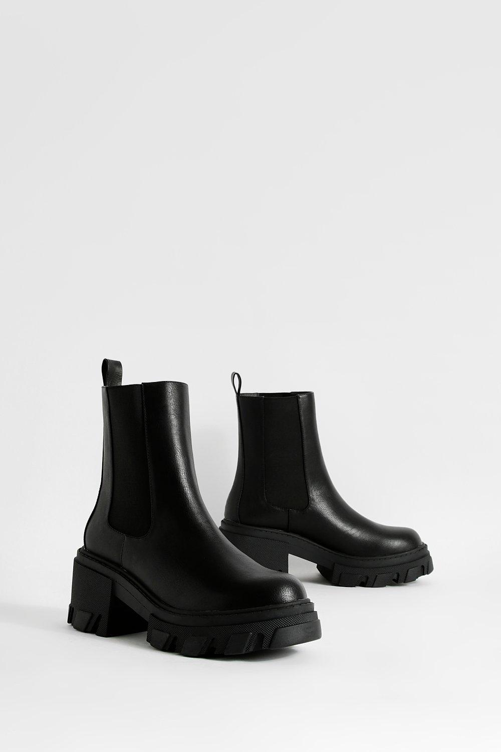 Low best sale chunky boots