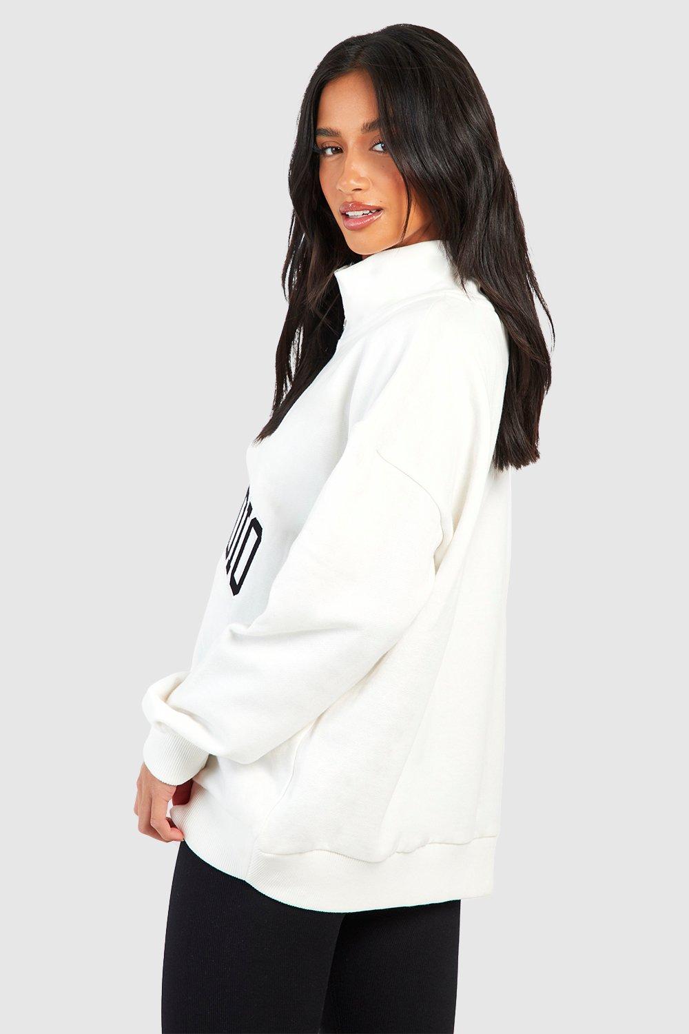 Petite white sweatshirt hot sale