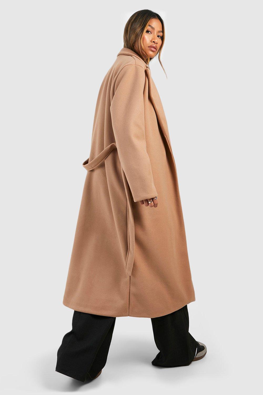 Belted wool cheap coat camel