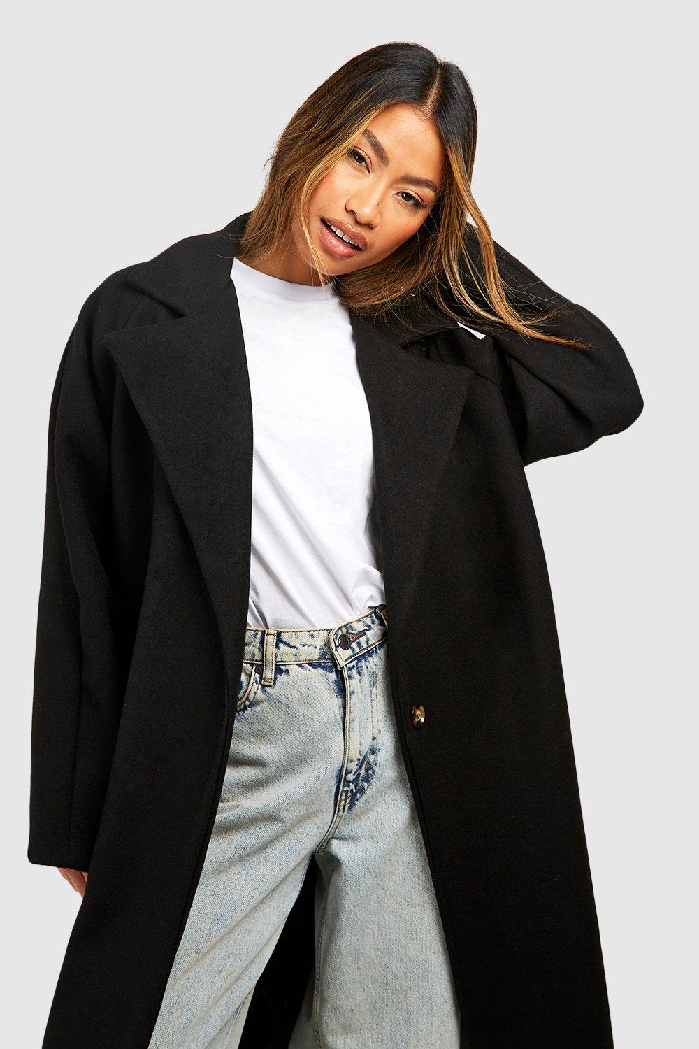 Double breasted wool look coat shop