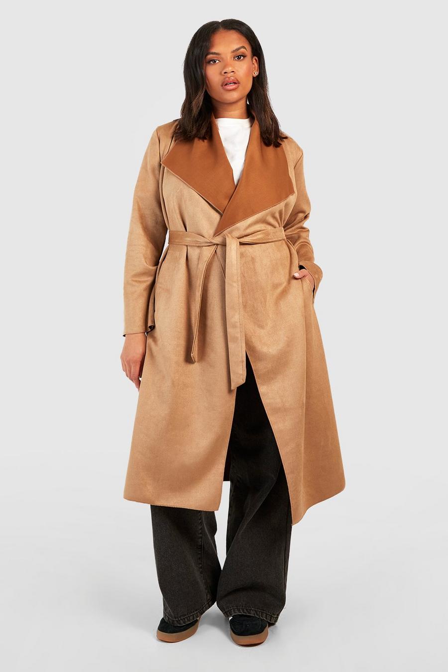 Tan Suedette Waterfall Coat image number 1