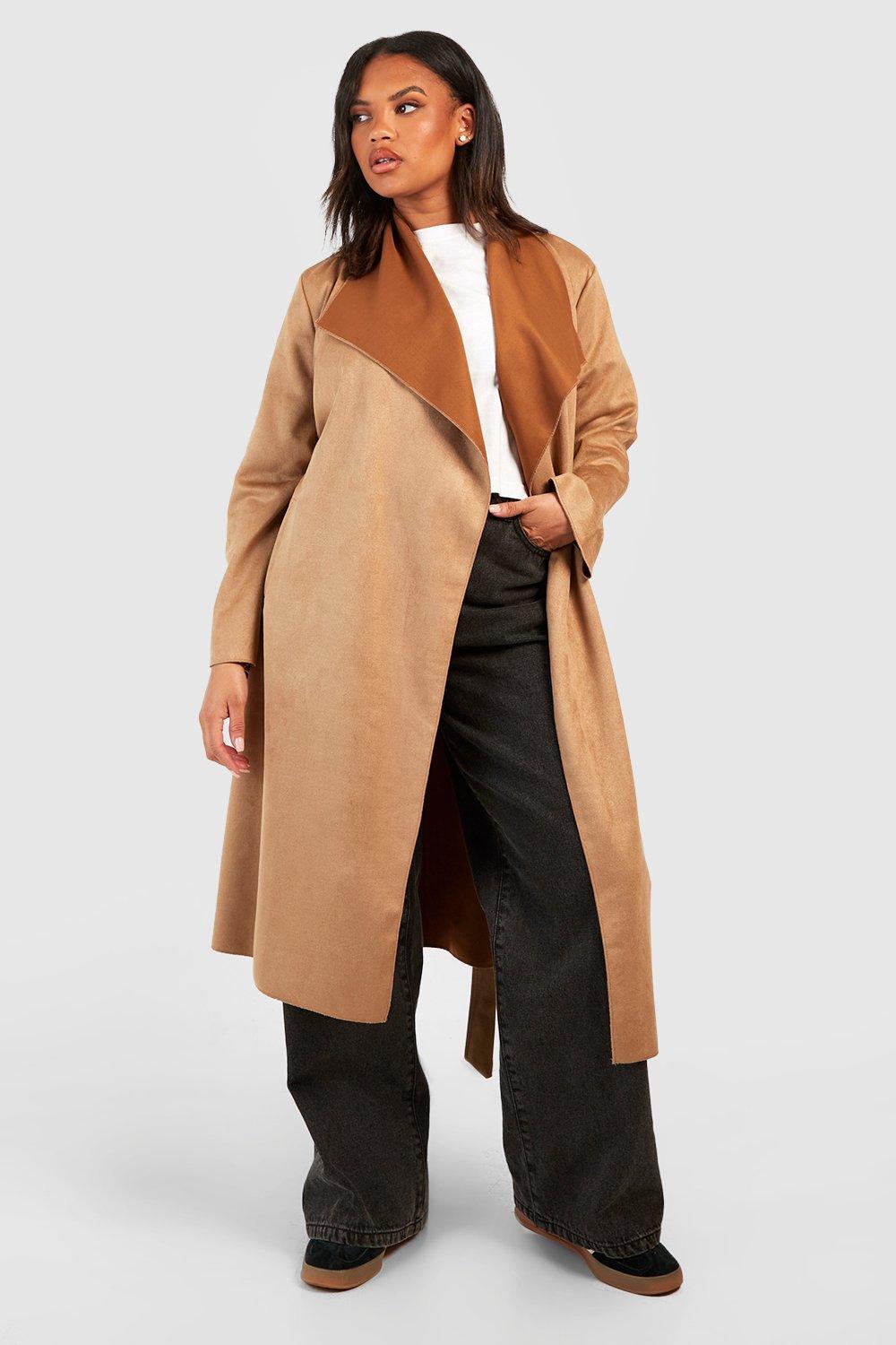 Faux fur outlet waterfall coat