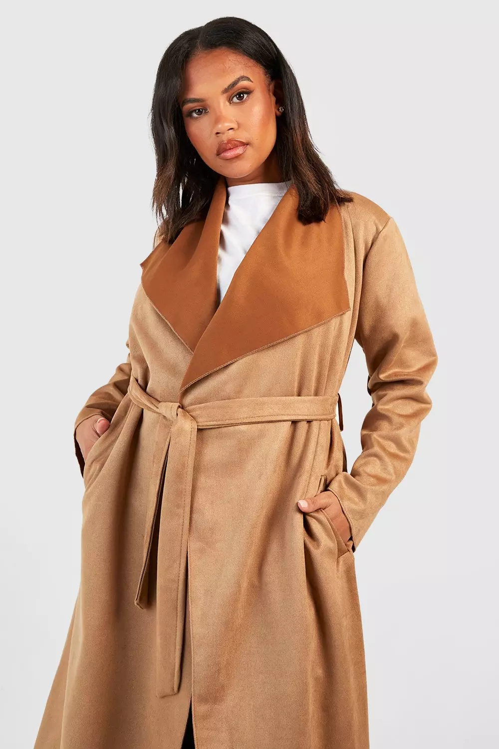 Boohoo waterfall coat hot sale