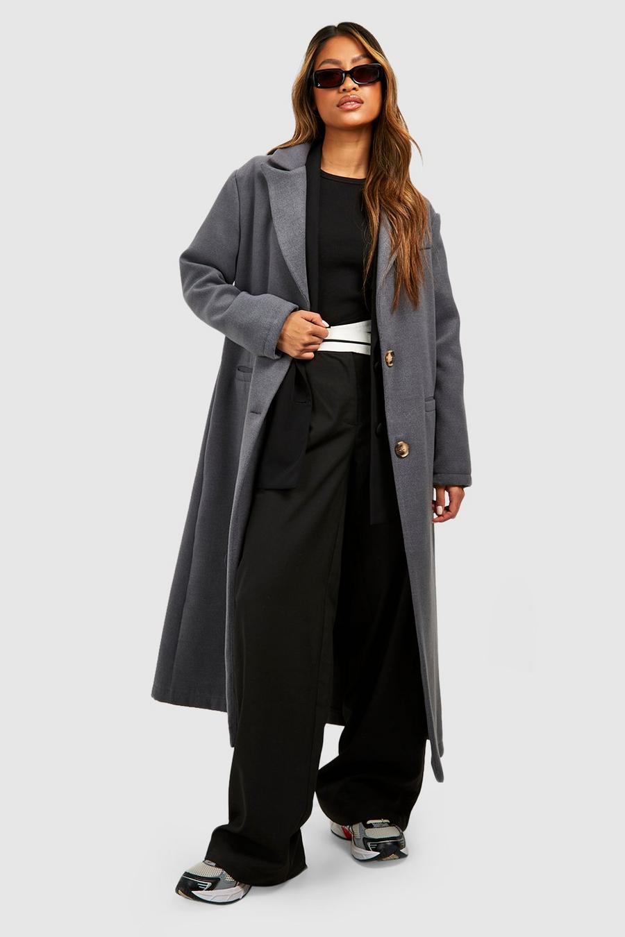 Manteau long en velours côtelé, Grey image number 1