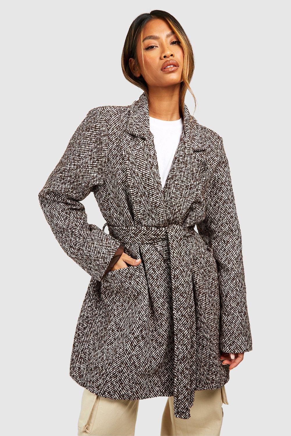 Herringbone wrap clearance coat